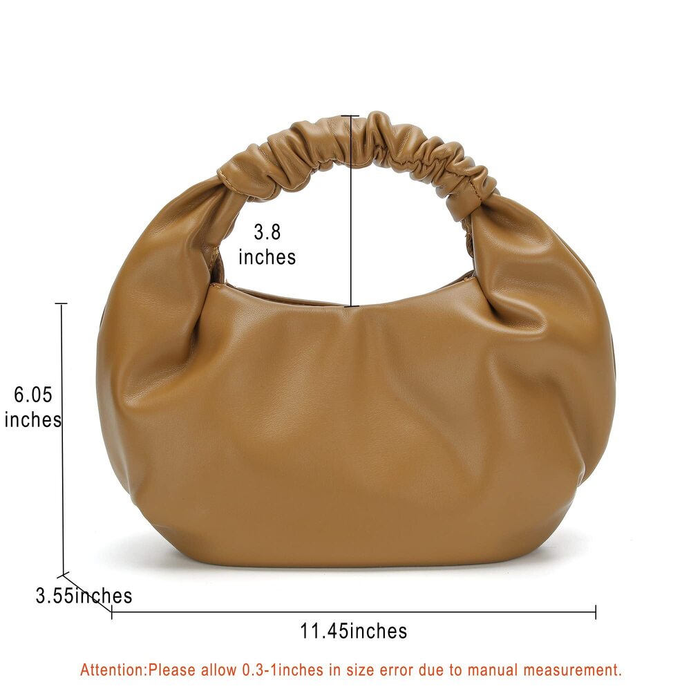 2600 Mini Hobo Tote Bags Soft Leather Clutch Purses Cloud-Shaped Top Handle - Picture 6 of 8